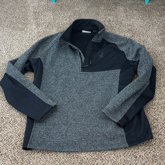 Spyder Other - Men’s Spyder Gray and Black Quarter-Zip Pullover Large